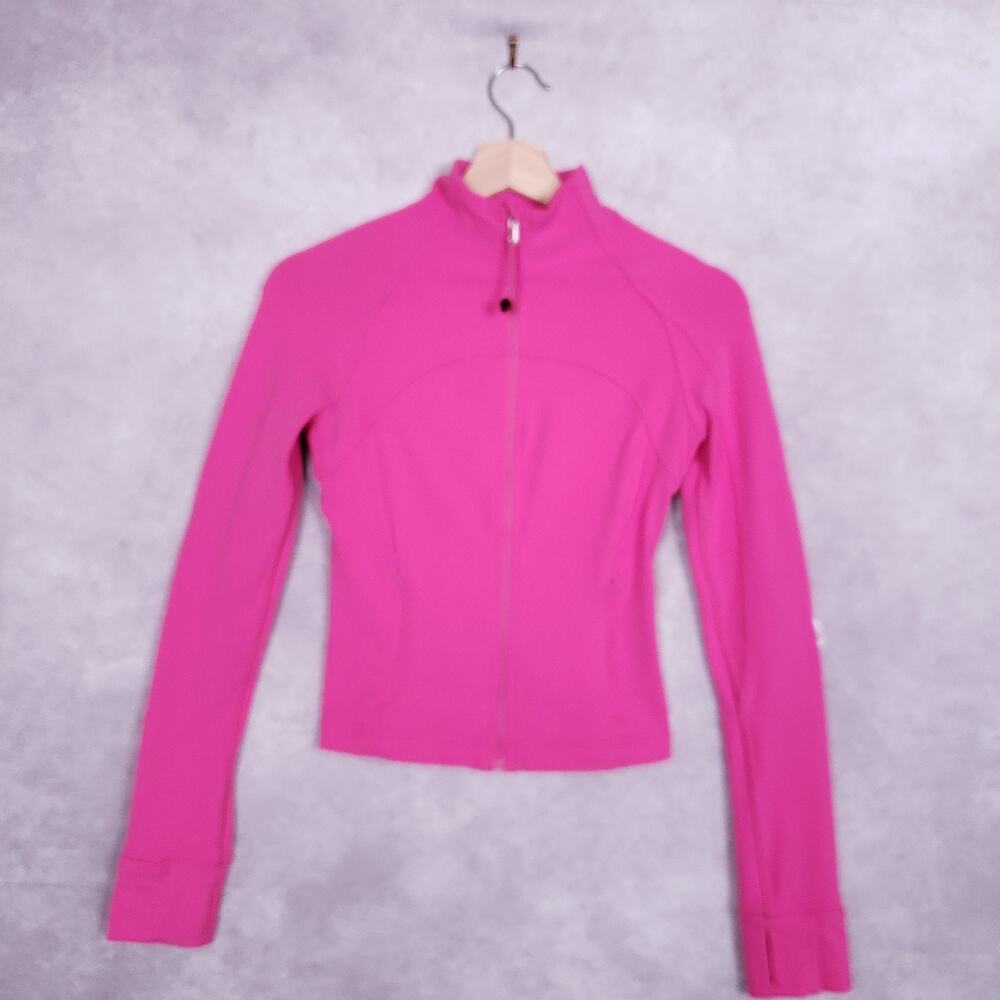Lululemon Nulu Cropped Define Jacket Sonic Pink Womens Size 4 Thumbholes